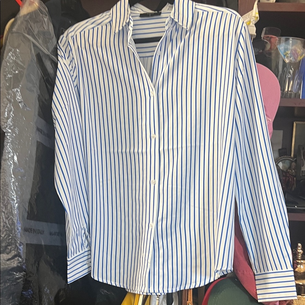 Tahari Men's Shirt with Blue and White Stripes